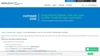 
                            9. Using Internet Explorer ,How can i save my Web TimeSheet login ...