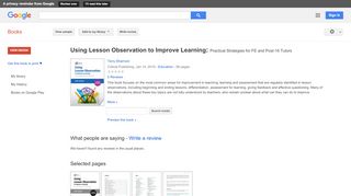 
                            13. Using Lesson Observation to Improve Learning: Practical Strategies ...