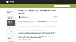 
                            11. Using 'Let's Encrypt' SSL Certificates on Shared Hosting – Blacknight ...