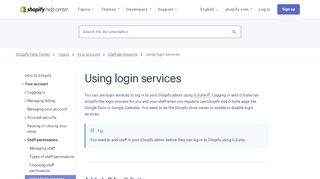 
                            6. Using login services · Shopify Help Center