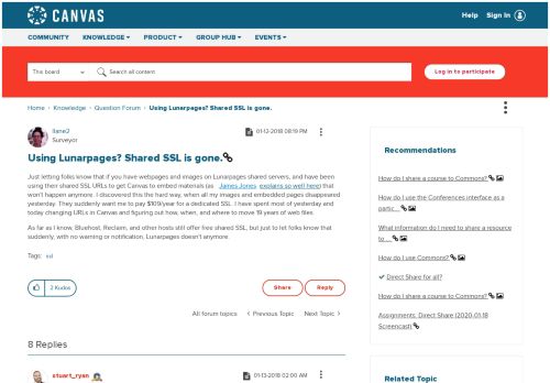 
                            9. Using Lunarpages? Shared SSL is gone. | Canvas LMS Community