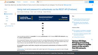 
                            7. Using mail and password to authenticate via the REST API [Firebase ...