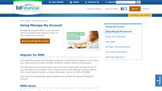 
                            3. Using Manage My Account - Edfinancial Services