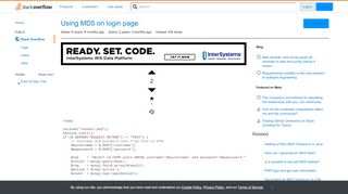 
                            2. Using MD5 on login page - Stack Overflow