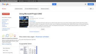 
                            9. Using Microsoft Project 2002 - Google Books-Ergebnisseite