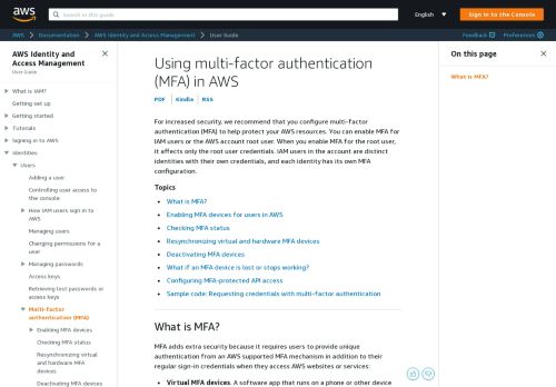 
                            7. Using Multi-Factor Authentication (MFA) in AWS - AWS Identity and ...
