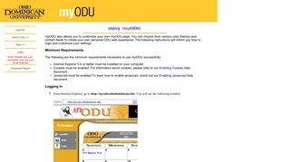 
                            3. Using myODU - Ohio Dominican University
