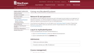
                            2. Using myStudentSystem - MacEwan University