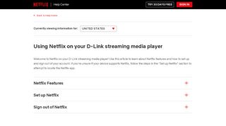 
                            8. Using Netflix on your D-Link streaming media player