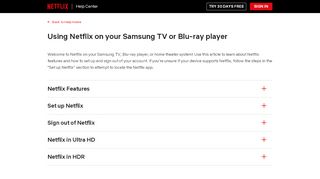 
                            13. Using Netflix on your Samsung TV or Blu-ray player - Netflix Help Center