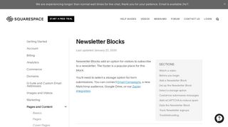 
                            5. Using Newsletter Blocks – Squarespace Help