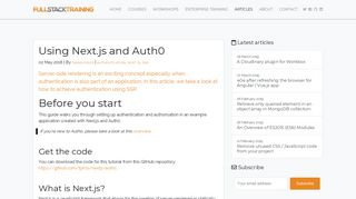 
                            9. Using Next.js and Auth0 - Fullstack Developer Academy