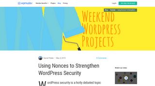 
                            11. Using Nonces to Strengthen WordPress Security - WPMU DEV