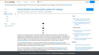 
                            12. Using OAuth2.0 as Authorization system for webapp - Stack Overflow