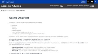 
                            10. Using OnePort | Advising and Learning Support
