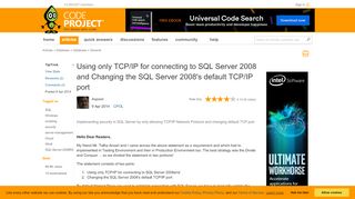 
                            8. Using only TCP/IP for connecting to SQL Server 2008 and Changing ...
