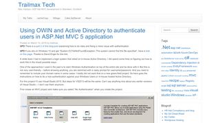 
                            1. Using OWIN and Active Directory to authenticate users in ASP.Net ...