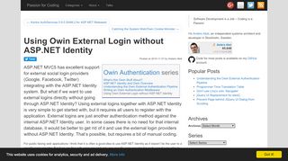 
                            7. Using Owin External Login without ASP.NET Identity | Passion for ...