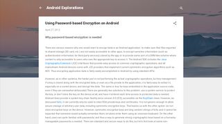 
                            3. Using Password-based Encryption on Android - Android Explorations