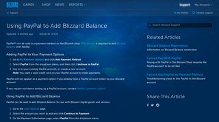 
                            12. Using PayPal to Add Blizzard Balance - Blizzard Support