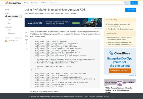 
                            10. Using PHPMyAdmin to administer Amazon RDS - Stack Overflow