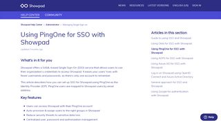 
                            13. Using PingOne for SSO with Showpad – Showpad