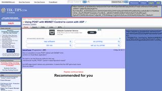 
                            1. Using POST with MSINET Control to comm with ASP - Visual Basic ...