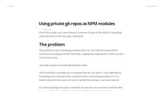 
                            9. Using private git repos as NPM modules - Nadafancy