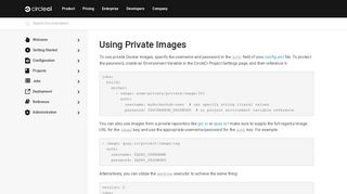 
                            6. Using Private Images - CircleCI