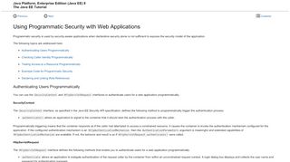 
                            10. Using Programmatic Security with Web Applications - Java EE