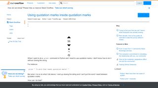 
                            12. Using quotation marks inside quotation marks - Stack Overflow