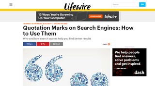 
                            7. Using Quotation Marks to Search Specific Phrases on the Web - Lifewire