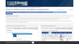 
                            13. Using RefWorks with Microsoft Word - Choose Your RefWorks Version ...