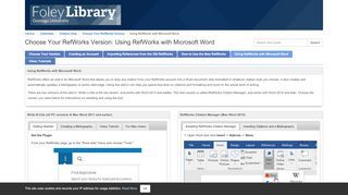 
                            7. Using RefWorks with Microsoft Word - Choose Your ...