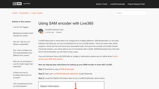 
                            11. Using SAM encoder with Live365 – Live365