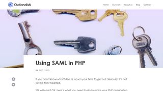 
                            10. Using SAML in PHP :: Outlandish