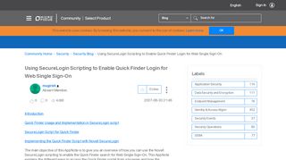 
                            9. Using SecureLogin Scripting to Enable Quick Finder Login for Web ...
