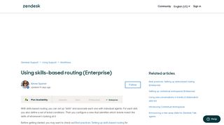 
                            10. Using skills-based routing (Enterprise) – Zendesk Support