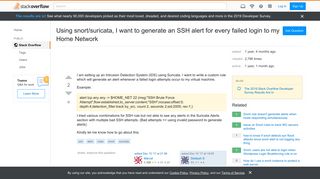 
                            1. Using snort/suricata, I want to generate an SSH alert for every ...