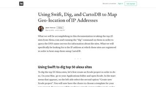 
                            10. Using Swift, Dig, and CartoDB to Map Geo-location of IP Addresses