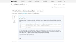 
                            12. Using Swift to get (scrape) data from a web page |Apple Developer ...