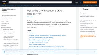 
                            12. Using the C++ Producer SDK on Raspberry Pi - Amazon Kinesis ...