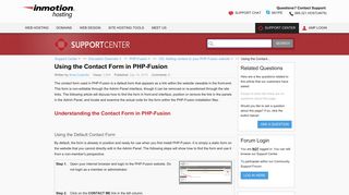 
                            8. Using the Contact Form in PHP-Fusion | InMotion Hosting