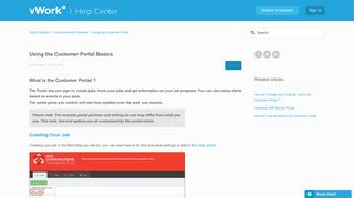 
                            7. Using the Customer Portal Basics – vWork Support