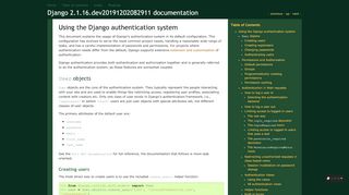 
                            4. Using the Django authentication system — Django 2.1.5 ...