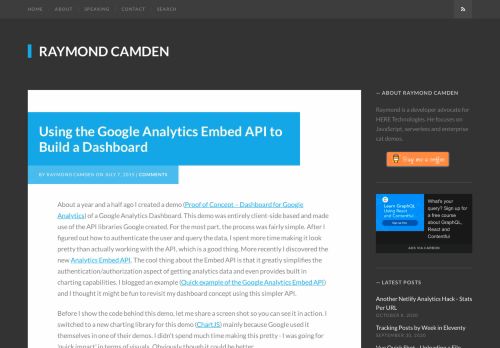 
                            8. Using the Google Analytics Embed API to Build a Dashboard