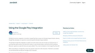 
                            11. Using the Google Play integration – Zendesk Support