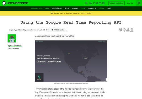 
                            11. Using the Google Real Time Reporting API – Hacker Noon