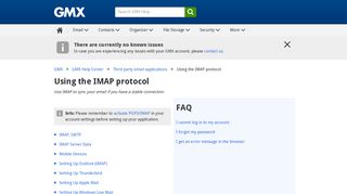 
                            2. Using the IMAP protocol - GMX Support - GMX Help Center