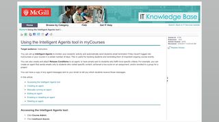 
                            13. Using the Intelligent Agents tool in myCourses